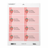 Étiquette Icône fraise (Feuille entière)
