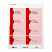 Étiquette Icône fraise (Feuille entière)