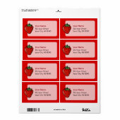 Étiquette Icône fraise (Feuille entière)