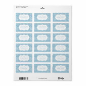 Étiquette Icônes de motifs de pull de Noël moche bleu blanc (Feuille entière)