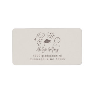 Étiquette Icônes Quirky Graduation Sandy Beige Adresse de re