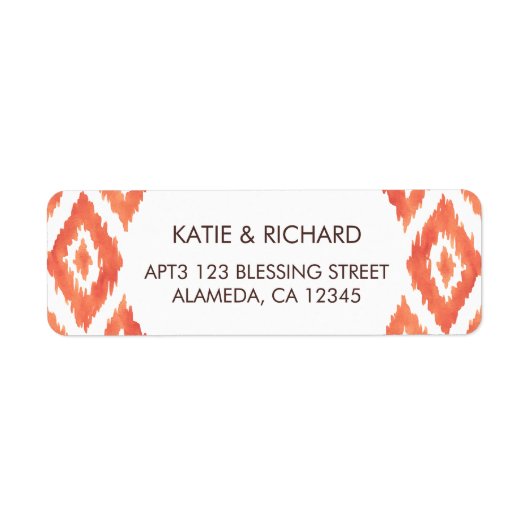 Étiquette Ikat orange (Devant)