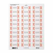 Étiquette Ikat orange (Feuille entière)