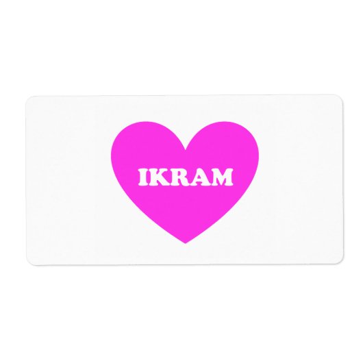 Étiquette Ikram (Devant)