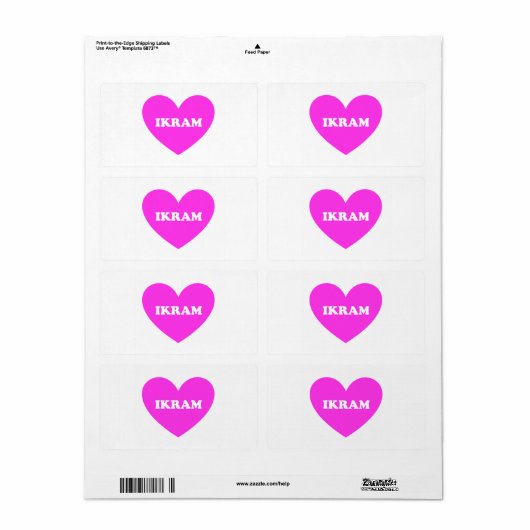 Étiquette Ikram (Feuille entière)