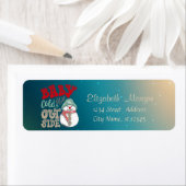 Étiquette Il fait froid dehors, Snowman Green (En situation)