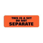 Étiquette Il S'Agit D'Un Ensemble Ne Séparez Pas Les Autocol (Devant)