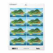 Étiquette Île au trésor tropical (Feuille entière)