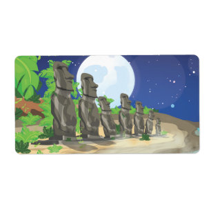 Étiquette Île de Pâques Moai