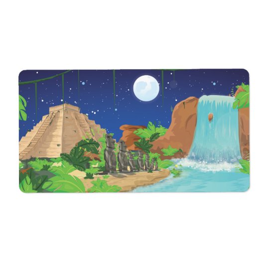 Étiquette Île tropicale (Devant)