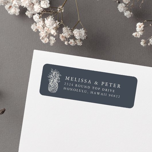 Étiquette Île Vintage Ananas Adresse de retour