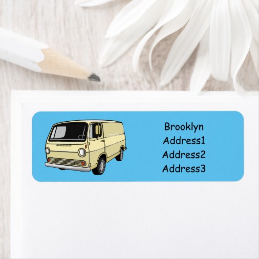 Étiquette Illustration classique de van (En situation)