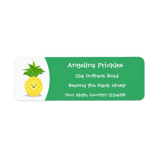 Étiquette Illustration d'ananas mignon (Devant)