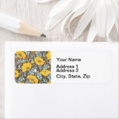 Étiquette illustration d'art pavot fleur jaune (En situation)