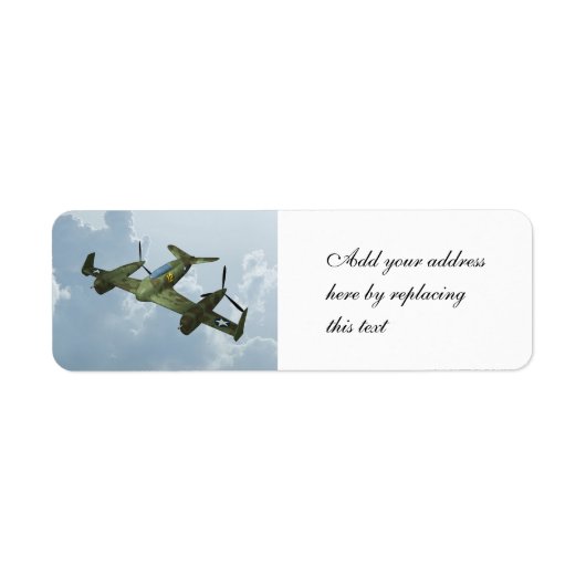 Étiquette Illustration d'aviation militaire de vol de warbir (Devant)
