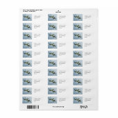Étiquette Illustration d'aviation militaire de vol de warbir (Feuille entière)