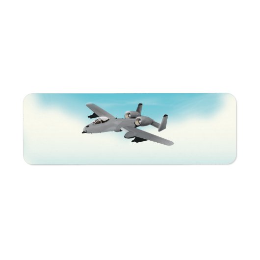 Étiquette Illustration d'avion militaire A10 (Devant)