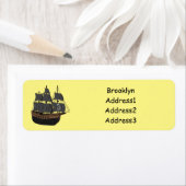 Étiquette Illustration de bateau pirate (En situation)