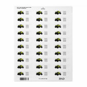 Étiquette Illustration de camion monstre (Feuille entière)