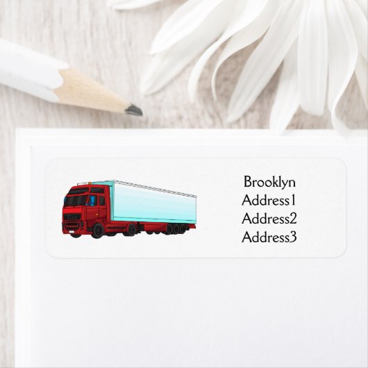 Étiquette Illustration de camion roumain (En situation)