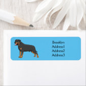 Étiquette Illustration de chien Rottweiler (En situation)