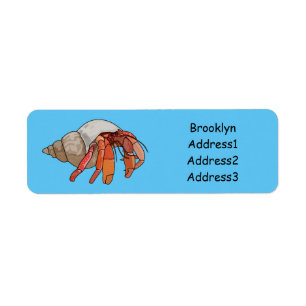 Étiquette Illustration de crabe ermite
