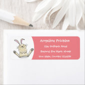 Étiquette Illustration de dessin de lapin lapin mou (En situation)