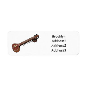 Étiquette Illustration de dessin de Sitar