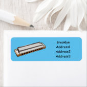 Étiquette Illustration de dessin d'Harmonica (En situation)