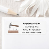 Étiquette Illustration de dessin mignon, marteau et ongles (En situation)