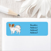 Étiquette Illustration de dessin pour chien de Papillon (En situation)