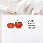 Étiquette Illustration de dessin sur la tomate (En situation)