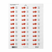 Étiquette Illustration de dessin sur la tomate (Feuille entière)