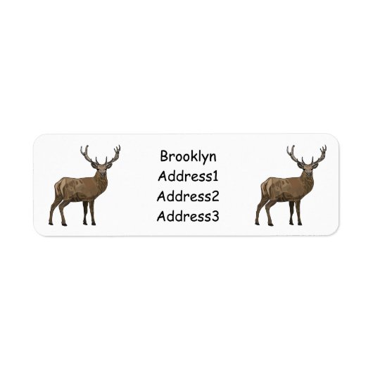 Étiquette Illustration de dessin sur le cerf (Devant)