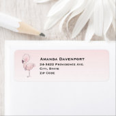 Étiquette Illustration de Flamant rose rose mou (En situation)