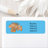 Étiquette Illustration de Happy lionfish (En situation)