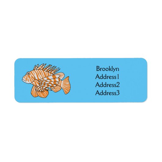 Étiquette Illustration de Happy lionfish (Devant)