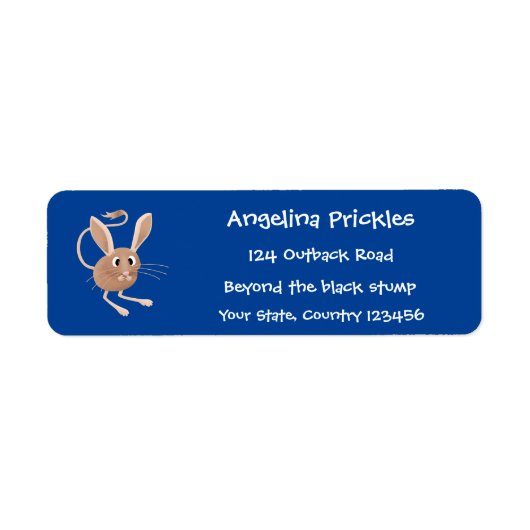 Étiquette Illustration de jerboa aux longues oreilles (Devant)