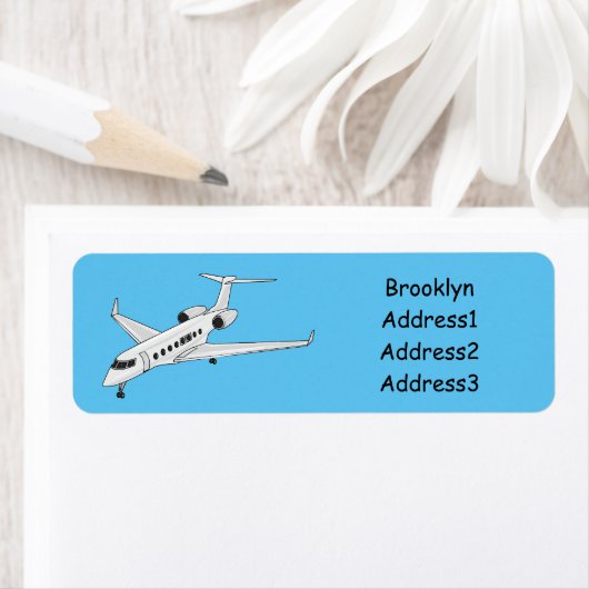 Étiquette Illustration de jet privé (En situation)
