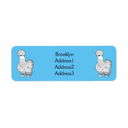 Étiquette Illustration de la caricature du poulet Silkie (Devant)