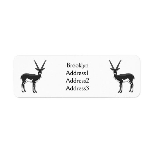 Étiquette Illustration de l'antilope Blackbuck (Devant)