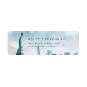 Étiquette Illustration de l'aquarelle de New York Mariage Sk (Devant)