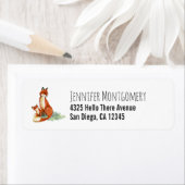 Étiquette Illustration de l'aquarelle Momma Fox et Baby (En situation)