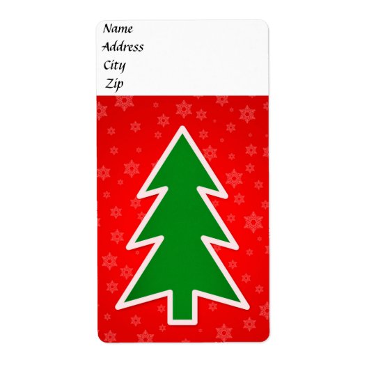 Étiquette illustration de l'arbre de Noël (Devant)