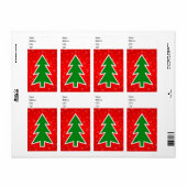 Étiquette illustration de l'arbre de Noël (Feuille entière)