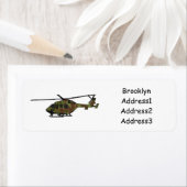 Étiquette Illustration de l'hélicoptère de l'armée (En situation)