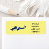 Étiquette Illustration de l'hélicoptère de police (En situation)