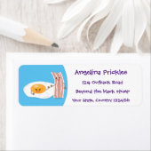 Étiquette Illustration de l'oeuf de Cute kawaii et du bacon (En situation)