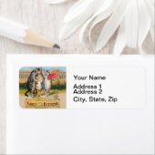 Étiquette Illustration de l'oie des trois petits chatons (En situation)