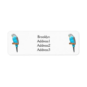 Étiquette Illustration de l'oiseau bleu budgerigar